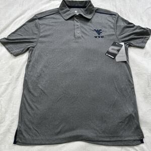 West Virginia Mountaineers Polo Shirt Mens Size Medium Gray Lightweight Golf NWT
